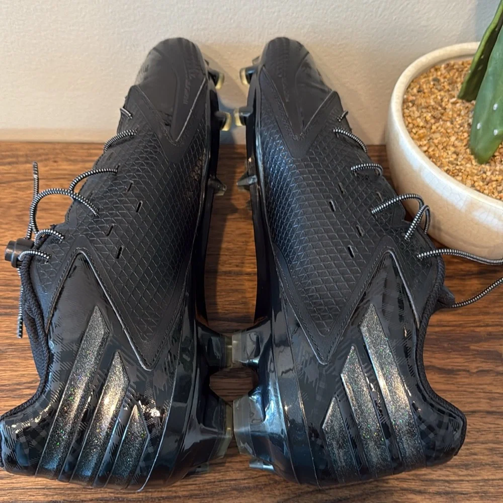 Adidas Cleats Men's Black On Black Ironskin Football Cleats Size 15 NWOB